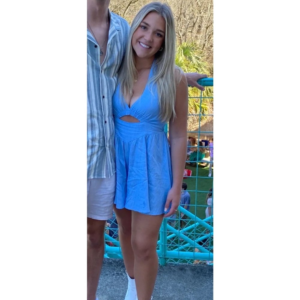 Blue Halter Romper